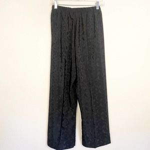 La Chemise Black Satin Pajama Pants